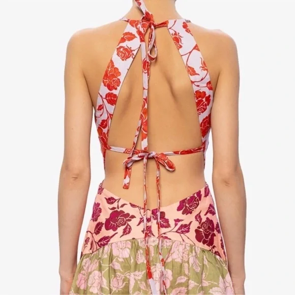 SOLD NWT Zimmermann Lovestruck V-neck Halter Mini Dress Sz US 10 - Picture 3 of 15